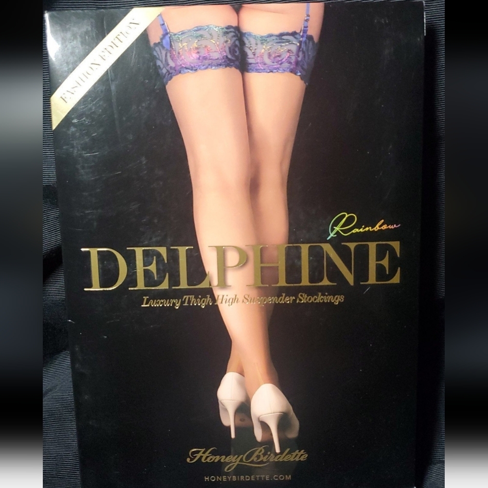 Delphine Honey Birdette Suspender stockings